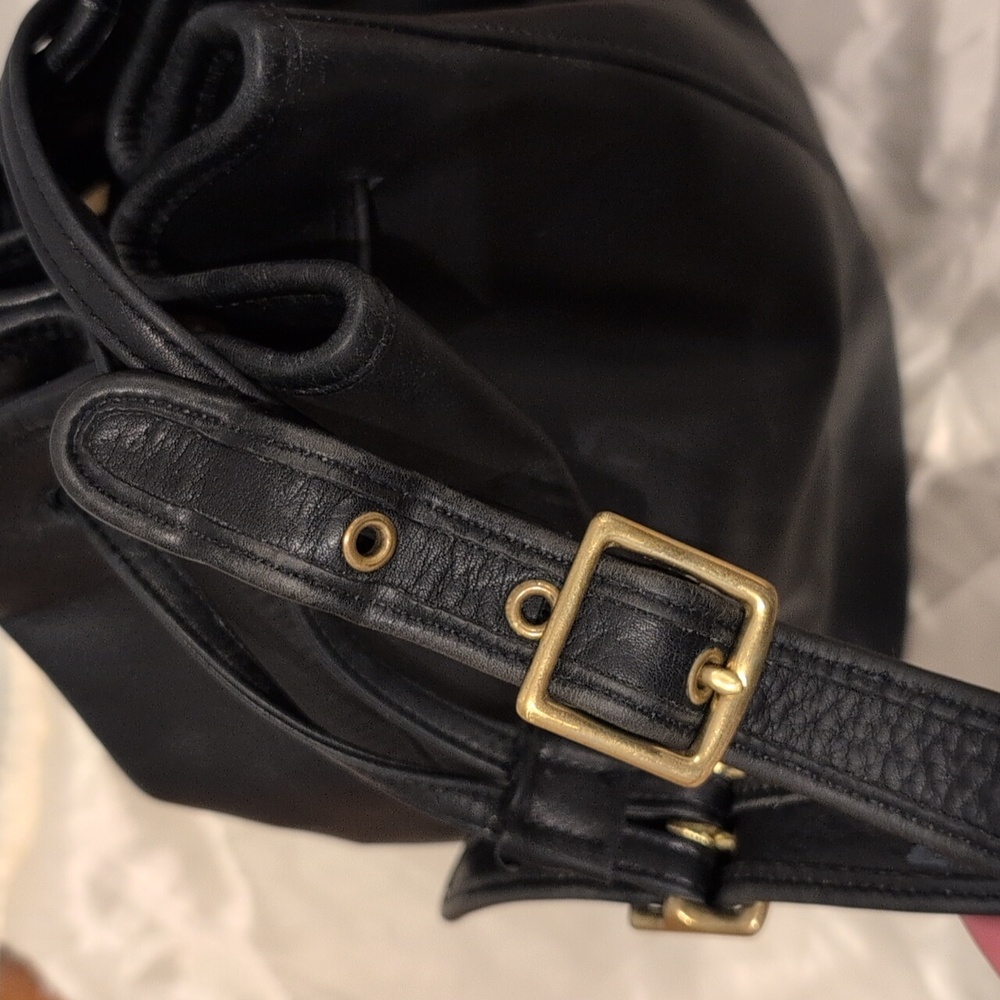 Vintage Coach Legacy 9166 Drawstring Bucket Black Leather Women's Bag - Picture 6 of 11